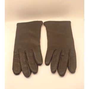 Vintage Grandoe Black Genuine Leather Gloves Acrylic Lined Womens Medium M